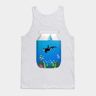 Sea world in a jar - Kawaii Tank Top